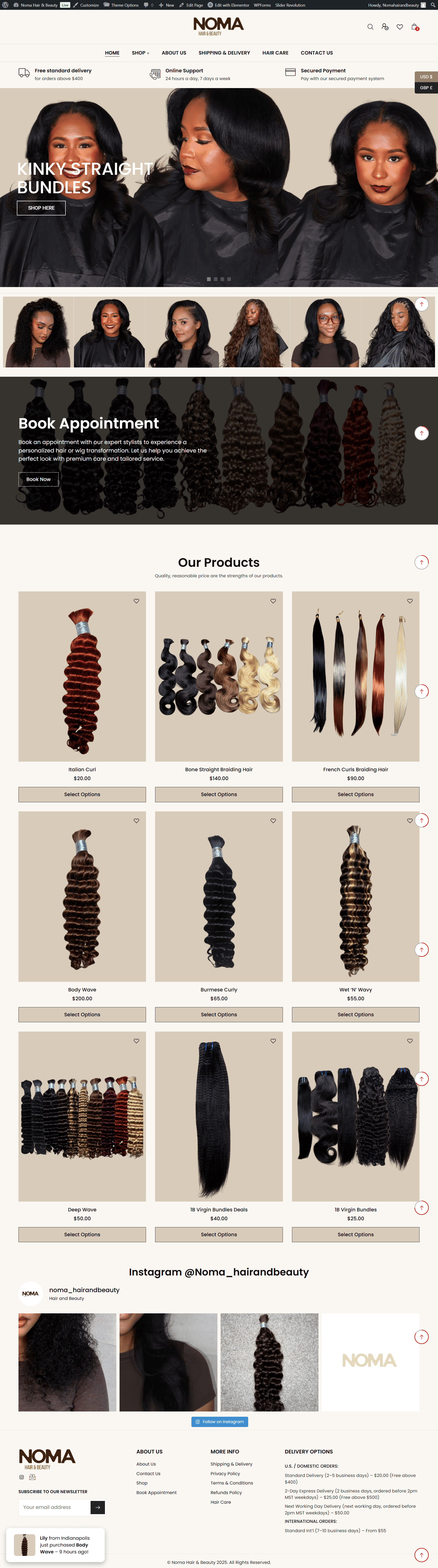 Hair Vendor Web Design