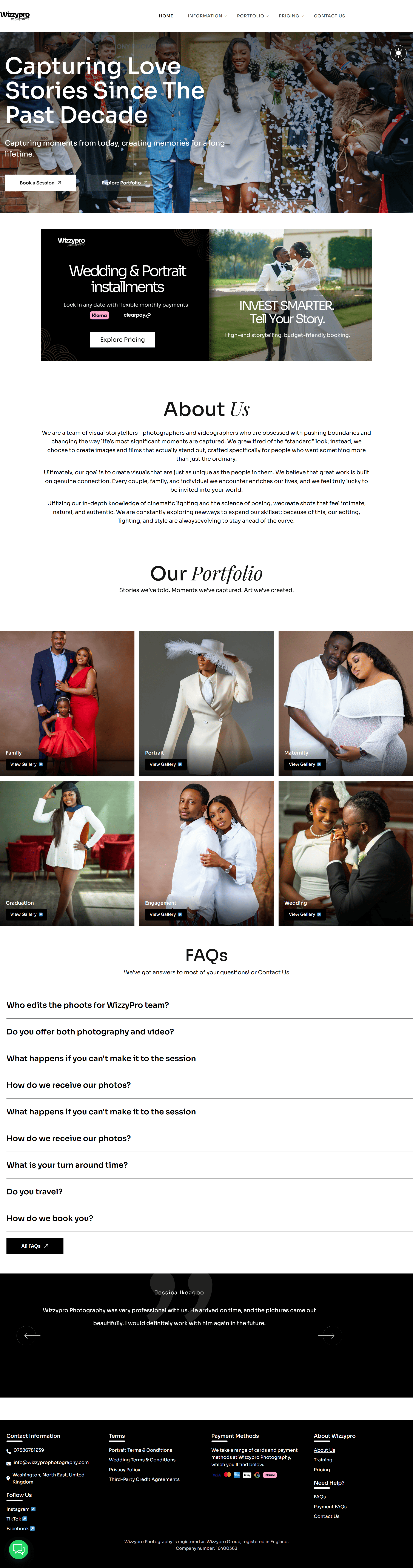 Photography Web Design